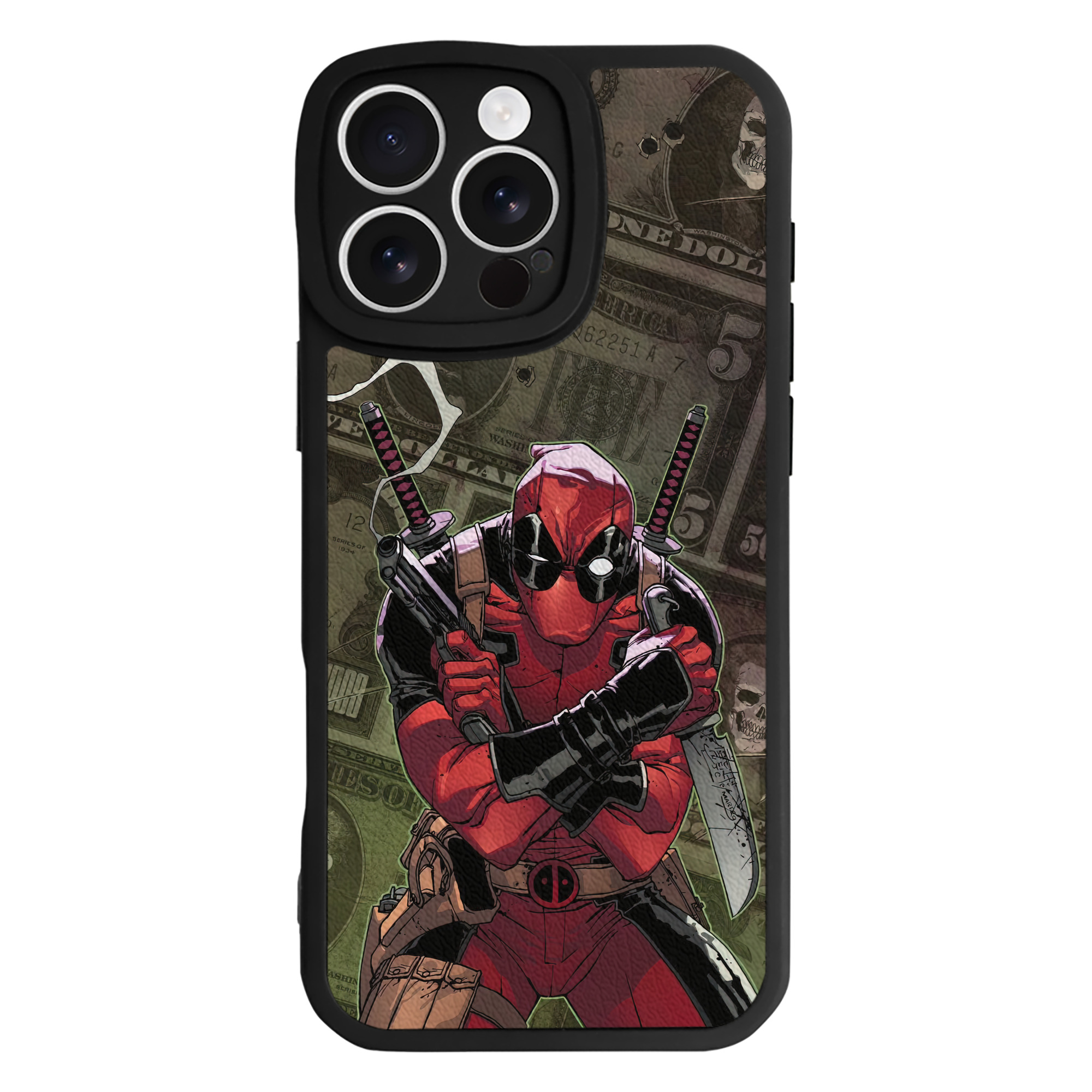 （画像用） Deadpool デッドプール 【iPhone 16シリーズ対応】シリコンスマホケース（レザー調） 材質：シリコン